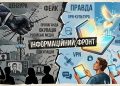 Колаж про інформаційну боротьбу в Криму: цифрова цензура проти свободи слова.